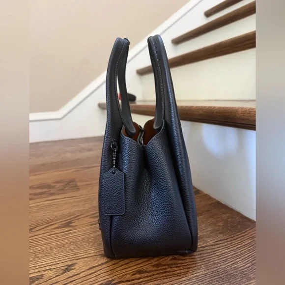 Coach Black Pebbled Leather Shoulder Bag - Picture 4 of 12